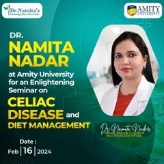 I was invited to speak at Amity University on the topic of Celiac Disease and its diet management. Educating the next generation of students and professionals is a responsibility I take very seriously.