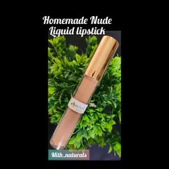 A product shot of my homemade nude liquid lipstick. This is a perfect everyday shade, made with the same natural, chemical-free ingredients as all my other products.