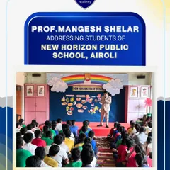 Here I am addressing the bright minds of New Horizon Public School. These outreach programs allow us to connect with students early and guide them on career choices and competitive exam preparation.