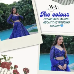 An infographic-style post highlighting the "it" color of the season, Electric Blue. This shows why this bold color is a statement choice for modern weddings.