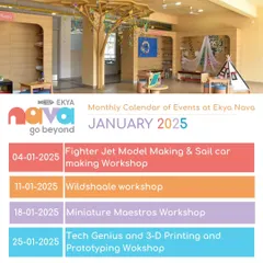 A look at our exciting calendar of events for January. This graphic showcases a month filled with workshops on model making, wildlife, architecture, and technology, highlighting the diverse learning opportunities I offer.