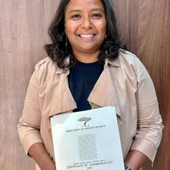Holding the Certificate of Commendation from the Indian Society of Landscape Architects for the BKC Plaza project. We are grateful to the jury and our collaborators for their support.