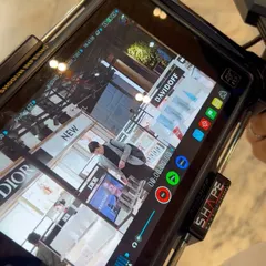 A view from the director's monitor during the airport shoot. This is where we review takes to make sure we've nailed the shot. It's a collaborative process to bring the vision to life.