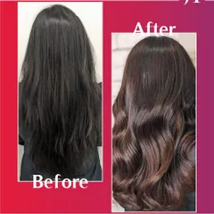 Learn the art of stunning hair transformations at the Jawed Habib Academy. This before-and-after of a colour and style makeover is a testament to the expert training we provide.