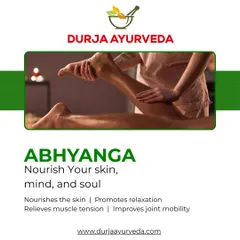 This is our Abhyanga full-body massage, a cornerstone of Ayurvedic wellness. We use warm, medicated herbal oils to nourish the skin, relieve muscle tension, and improve joint mobility, leaving you feeling completely rejuvenated.