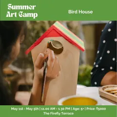 Campers get to paint and decorate their very own birdhouse during our summer program. It's a wonderful hands-on project that combines art with a love for nature.