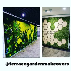 My Moss Art goes beyond simple panels. Here, I've created a custom world map and a modern geometric design using real, preserved moss. These pieces require no maintenance and act as unique, sound-absorbing art for any interior.