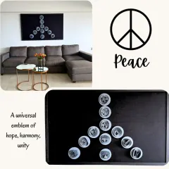 The Peace sign, a universal emblem of hope, harmony, and unity. This artwork is a simple yet powerful statement for any room that needs a touch of calm.