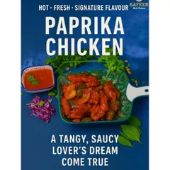 Our Paprika Chicken features juicy pieces of chicken cooked in a tangy and smoky paprika-based sauce. It's a flavorful dish with a balanced spice level, perfect for those who enjoy a zesty kick.