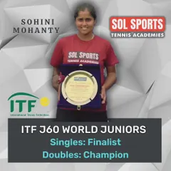 A fantastic dual achievement for Sohini Mohanty at the ITF J60 World Juniors. She secured the Doubles Champion title and was a Singles Finalist, demonstrating the comprehensive competitive skills we build in our players.