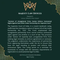 This Supreme Court ruling is a critical reminder for all business partners. If your partnership firm is not registered, you cannot sue your other partners to enforce your contractual rights. I explain why registering your partnership firm under the Indian Partnership Act, 1932 is essential to protect your legal standing.