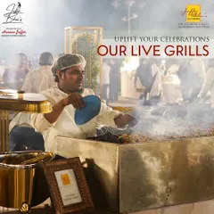 Uplift your celebrations with our live grills. A chef expertly prepares skewers over hot coals, filling the air with an irresistible smoky aroma that draws guests in.