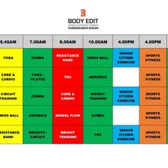 Here is another sample of our weekly class schedule. With classes like Yoga, Zumba, Resistance Band, and Swiss Ball, there is always something new to try.