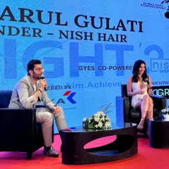 Moderating a one-on-one session with Parul Gulati. My focus is to create a natural, conversational flow, making it feel less like an interview and more like a chat the audience is part of.
