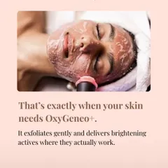 When your skin needs help letting go of pigmentation, OxyGeneo+ is the answer. It gently exfoliates and delivers brightening actives where they actually work.
