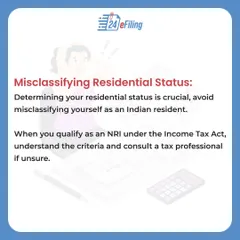 A crucial first step for NRIs is correctly determining your residential status under the Income Tax Act. Misclassifying yourself can lead to incorrect tax filings, so it's important to get this right.