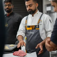 Our Chef Avin guides pastry chefs from The Oberoi during a hands-on Viennoiserie workshop. We focus on personalized instruction to ensure every participant masters the techniques.