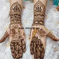 This unique design was created to celebrate sisterly love. One hand has a portrait of two sisters with the quote 'A Sister is a Forever Friend', while the other shows a girl holding flowers.