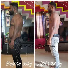 Mr. Devraj from Belagola lost 15 kg, going from 89 kg to 74 kg. More importantly, his transformation helped him reverse high cholesterol and blood pressure issues, proving that fat loss is about gaining health.