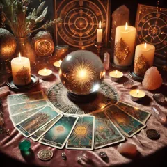 A reading with me is more than just interpreting cards; it's a sacred experience. We create a calm space with candles, crystals, and sometimes even a crystal ball to focus our intentions and open a clear channel for guidance on your most important questions.