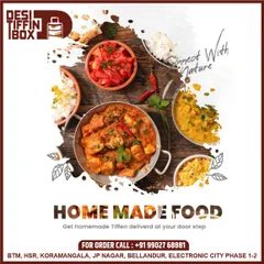 Get homemade tiffin delivered right to your doorstep. This artistic layout shows some of our most popular curries and rice dishes, emphasizing our connection to natural ingredients and home-style cooking.
