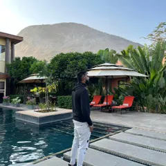 Taking a moment to soak in the atmosphere at the venue near Nandi Hills before the big Aprilia bike launch event. Preparing for a corporate gig involves understanding the location and setting the right tone.