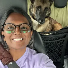 Here I am with a friend during my dog trainer internship. This experience was foundational, giving me a deep understanding of dog behavior and positive reinforcement techniques. It’s why I’m so confident handling different personalities, from playful puppies to anxious rescue dogs.
