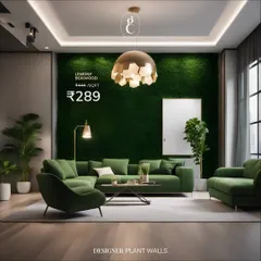 This is my 'Lemony Boxwood' designer plant wall. It provides a clean, uniform green texture that complements modern interiors and sophisticated furniture arrangements beautifully.