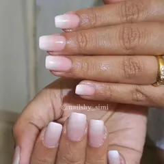 The classic baby boomer nails. This timeless white-to-nude ombré is perfect for any occasion and always looks clean and elegant.