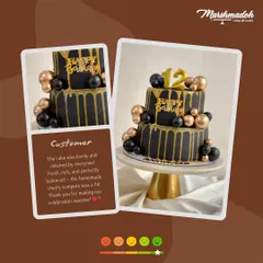 "The cake was lovely and relished by everyone! The homemade cherry compote was a bit." So grateful for the sweet feedback on this 2kg Black Forest cake.