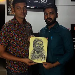 An impressive sketch of Chhatrapati Shivaji Maharaj created by one of our April batch students, showcasing the portraiture skills developed during the course.