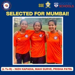 Triple threat. We celebrate the selection of our players Nizh Kapadia, Mahi Surve, and Prisha Patel to represent Mumbai in the WIFA Inter District Championship for the Sub Juniors category.