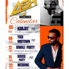 My November calendar. A cozy to-do list with private parties, a Diwali bash, and a wedding in Bangalore.