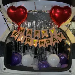 A cute and simple car boot surprise for a birthday. A great way to surprise someone on the go.