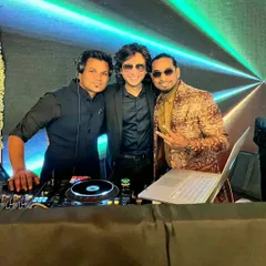 The T-Team in full effect. Working with talented percussionists and other DJs adds a live element that elevates the entire musical experience, making it a true performance.