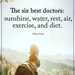 The six best doctors are sunshine, water, rest, air, exercise, and diet. My coaching philosophy is built on these simple, powerful truths for a healthy and balanced life.
