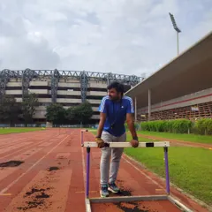 Taking a moment during a hurdle session. The track is where we prepare for the next level.