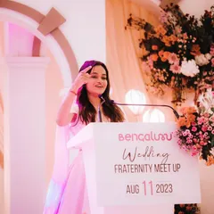 Here I am at the podium during the Bengaluru Wedding Professionals Association event. It was an honor to address my peers and colleagues in the industry.