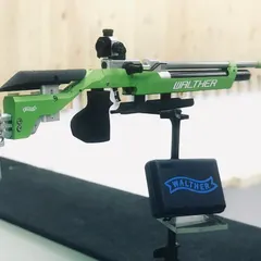 This is the 'BIG BOY', a Walther competition-grade air rifle. We provide our advanced shooters with the best Olympic-grade equipment to ensure they can perform at their peak.