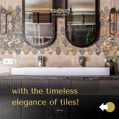 Elevate your bathroom with the timeless elegance of patterned tiles. Here, our decorative tiles create a stunning focal point behind the vanity, adding depth and visual interest to the space.