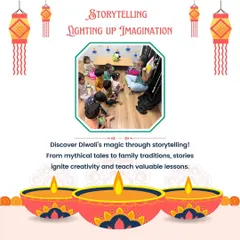 Lighting up imaginations with Diwali stories. We explore mythical tales and family traditions through storytelling, which ignites creativity and teaches valuable lessons.