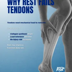 This infographic challenges a common myth and establishes our core philosophy: rest does not fix tendons, correct loading does. We treat tendinopathy not as inflammation but as a load management failure. Our approach focuses on rebuilding the tendon's capacity through progressive, science-backed protocols, ensuring function is restored, not just pain is masked.
