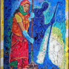A showcase of the incredible "waste to art" creations by artist Sunil Vyas. These portraits and scenes are made from discarded materials like plastic wrappers and other waste, promoting the message of "Reduce, Reuse, Recycle" through powerful art.