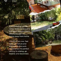 My Mysore garden home is a sanctuary designed to help you feel held and at peace. Here you can see the lush greenery, the quiet corners for reflection, and the simple charm that makes this space a true home away from home.