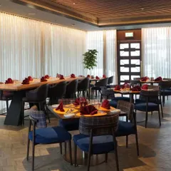 We were proud to furnish the Itanori restaurant at the Courtyard by Marriott in Bhopal. Our custom-made chairs and tables, featuring plaid upholstery and rich wood tones, helped create a warm and cozy fine dining atmosphere for this unique "Itameshi" concept.