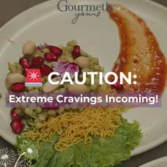 "CAUTION: Extreme Cravings Incoming!" This artfully plated dish features a modern take on a traditional salad, showcasing our ability to balance flavor, texture, and luxury on every plate.