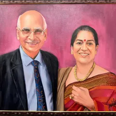 A classic portrait of parents, commissioned by their children as a heartfelt gift. I work to capture the warmth and wisdom in their expressions, creating a piece the whole family can cherish.