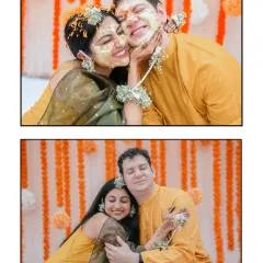 The pure, uninhibited joy of a Haldi ceremony. This couple, from two different parts of the world, found common ground in the laughter and love of this vibrant tradition. These are the hugs and smiles I love to capture.