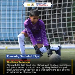 A training tip on the 'Scoop Technique' for goalkeepers. We focus on teaching fundamental techniques to build confidence and provide a foundation for advanced skills.