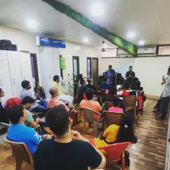 A discussion and technique correction session at our Chembur range. We believe in continuous learning and open dialogue to help every shooter improve.